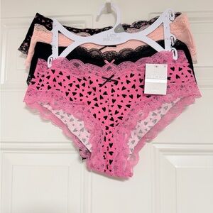 Lady Princess Pink Lace Bikini Panties - 4 Pack